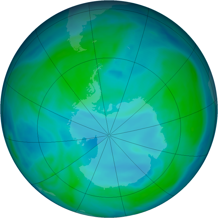 Antarctic ozone map for 28 December 2006
